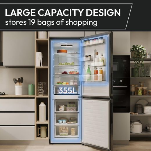 Hoover H-COMBI 300 60/40 Total No Frost Fridge Freezer - Stainless Steel Effect - Annotation - Capacity